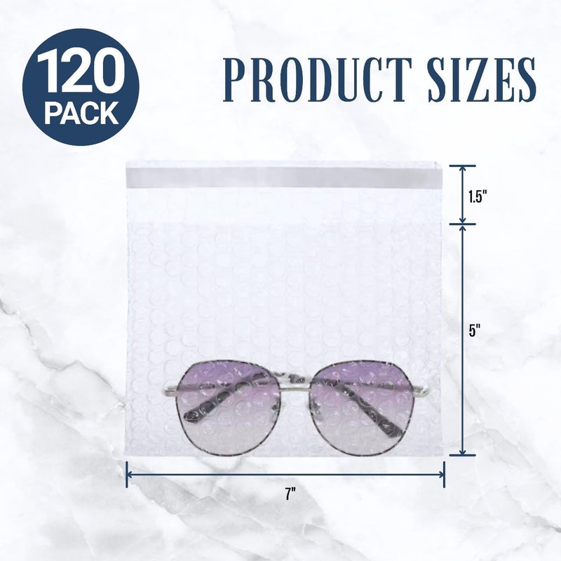 Alternium Self Seal Bubble Pouches, 5X7 Inch, 120pcs - Bubble Bags for Packing, Packaging Filler for Moving - Cushioning Wrap for Fragile Items, Dish Packing Kit Shipping Supplies for Small Business - Image 2